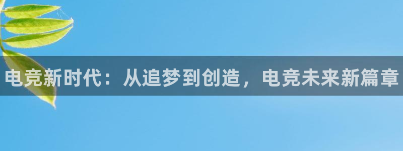 易游电竞官网：电竞新时代：从追梦到创造，电竞未来新篇章